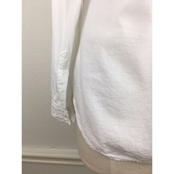 Cloth & Stone White Shirt Button Down Top XS Front Pockets Minimalist Closet - Picture 10 of 11